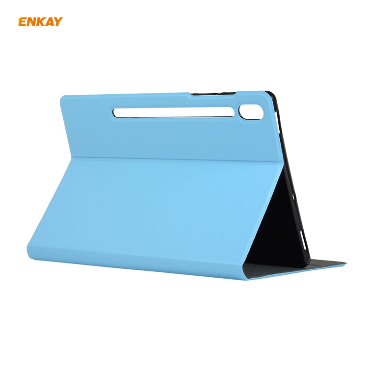 For Samsung Galaxy Tab S8 / Galaxy Tab S7 11.0 T870 / T875 ENKAY Horizontal Flip PU Leather + TPU Smart Case with Holder & Sleep / Wake-up Function(Light Blue) by ENKAY