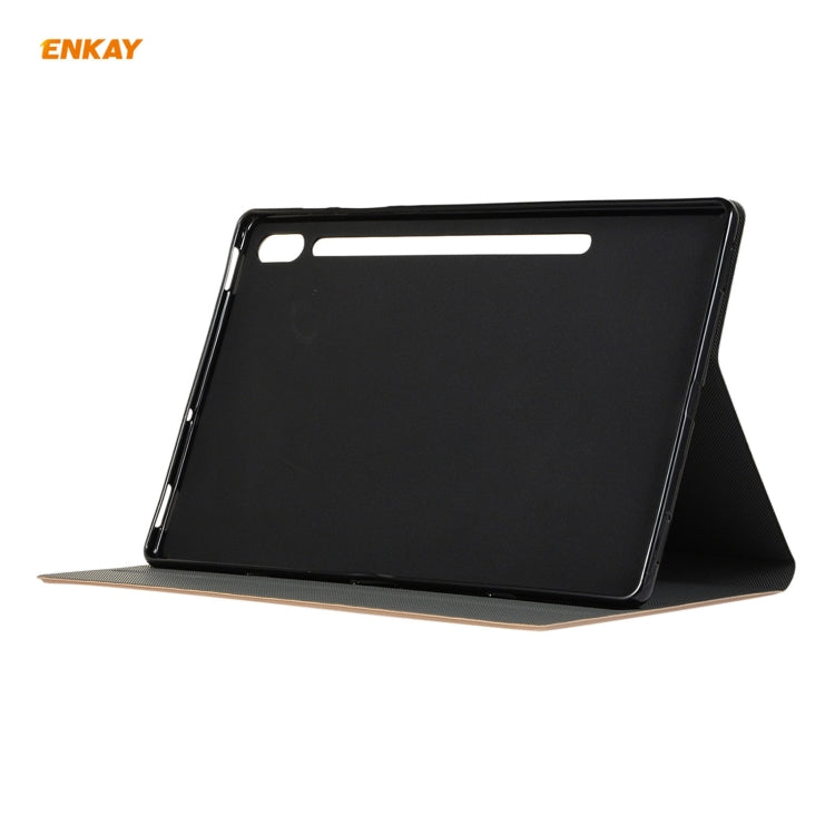 For Samsung Galaxy Tab S8 / Galaxy Tab S7 11.0 T870 / T875 ENKAY Horizontal Flip PU Leather + TPU Smart Case with Holder & Sleep / Wake-up Function(Dark Blue) by ENKAY