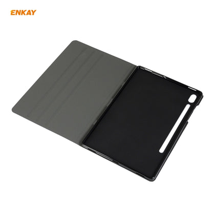 For Samsung Galaxy Tab S8 / Galaxy Tab S7 11.0 T870 / T875 ENKAY Coarse Cloth Pattern PU Leather + TPU Smart Case with Holder & Sleep / Wake-up Function(Light Brown) by ENKAY