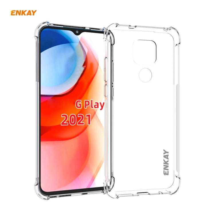 For Motorola Moto G Play 2021 Hat-Prince ENKAY Clear TPU Shockproof Case Soft Anti-slip Cover by ENKAY