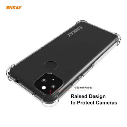 For Google Pixel 5A 5G Hat-Prince ENKAY Clear TPU Shockproof Case Soft Anti-slip Cover by ENKAY