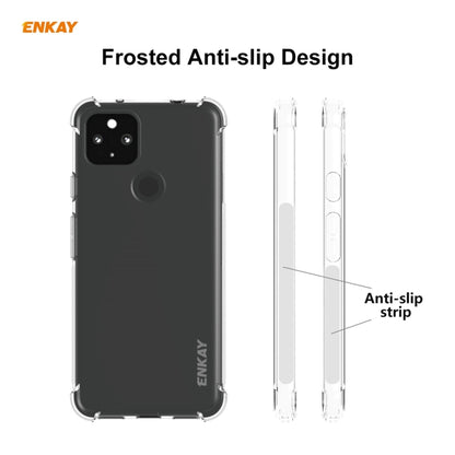 For Google Pixel 5A 5G Hat-Prince ENKAY Clear TPU Shockproof Case Soft Anti-slip Cover by ENKAY