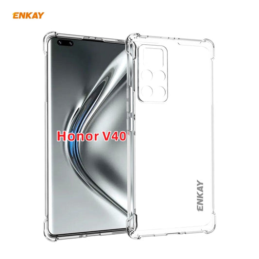 For Honor V40 Hat-Prince ENKAY Clear TPU Shockproof Case Soft Anti-slip Cover by ENKAY