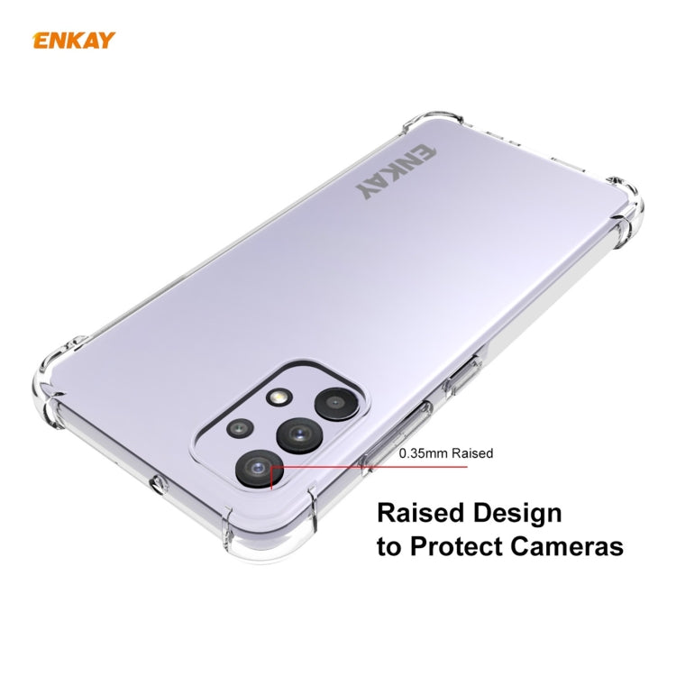 For Samsung Galaxy A32 4G Hat-Prince ENKAY Clear TPU Shockproof Case Soft Anti-slip Cover by ENKAY