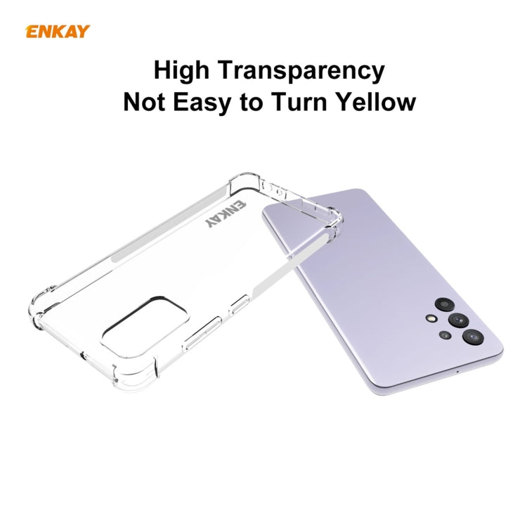 For Samsung Galaxy A32 4G Hat-Prince ENKAY Clear TPU Shockproof Case Soft Anti-slip Cover by ENKAY