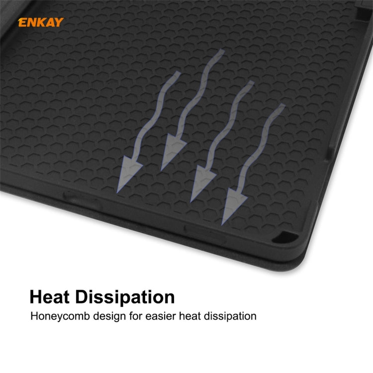For iPad 10.2 2021 / 2020 / 2019 ENKAY ENK-8023 Cow Texture PU Leather + TPU Smart Case with Pen Slot(Black) by ENKAY