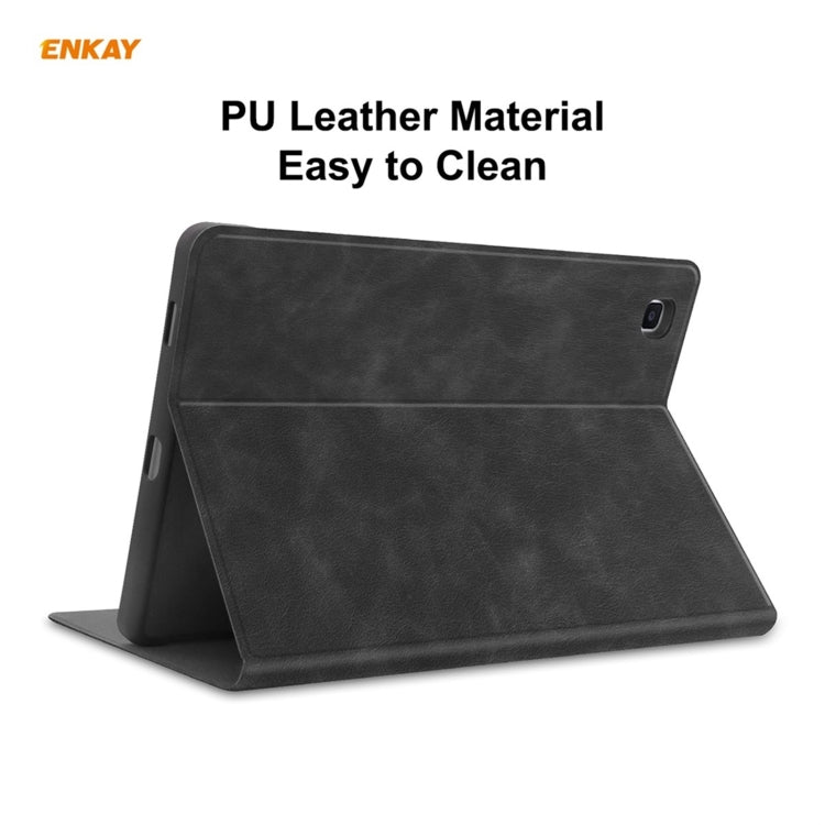 ENKAY ENK-8025 Cow Texture PU Leather + TPU Smart Case with Pen Slot for Samsung Galaxy Tab S6 Lite P610 / P615 / Tab S6 Lite 2022 / P613 / P619(Black) by ENKAY