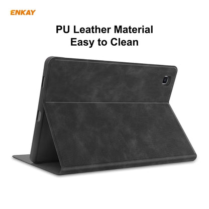 ENKAY ENK-8025 Cow Texture PU Leather + TPU Smart Case with Pen Slot for Samsung Galaxy Tab S6 Lite P610 / P615 / Tab S6 Lite 2022 / P613 / P619(Black) by ENKAY