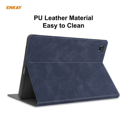 ENKAY ENK-8025 Cow Texture PU Leather + TPU Smart Case with Pen Slot for Samsung Galaxy Tab S6 Lite P610 / P615 / Tab S6 Lite 2022 / P613 / P619(Dark Blue) by ENKAY