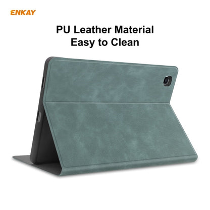 ENKAY ENK-8025 Cow Texture PU Leather + TPU Smart Case with Pen Slot for Samsung Galaxy Tab S6 Lite P610 / P615 / Tab S6 Lite 2022 / P613 / P619(Green) by ENKAY
