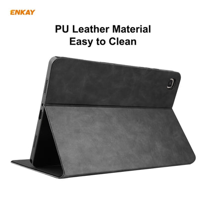 For Samsung Galaxy Tab A7 10.4 T500 / T505 2020 / 2022 ENKAY Cow Texture TPU Leather Smart Case(Black) by ENKAY