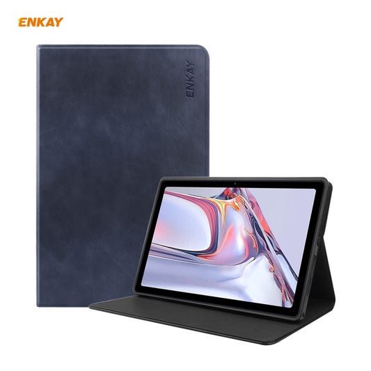 For Samsung Galaxy Tab A7 10.4 T500 / T505 2020 / 2022 ENKAY Cow Texture TPU Leather Smart Case(Dark Blue) by ENKAY