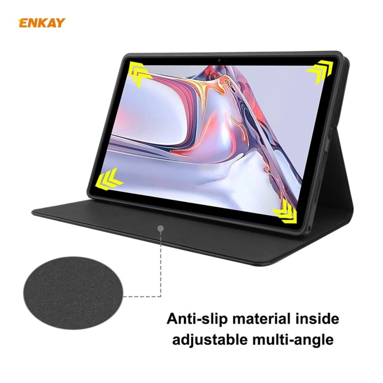 For Samsung Galaxy Tab A7 10.4 T500 / T505 2020 / 2022 ENKAY Cow Texture TPU Leather Smart Case(Dark Blue) by ENKAY