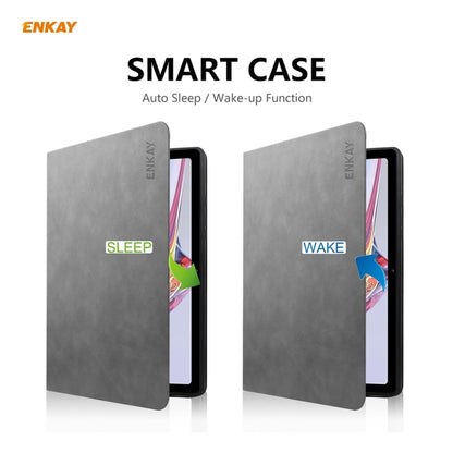 For Samsung Galaxy Tab A7 10.4 T500 / T505 2020 / 2022 ENKAY Cow Texture TPU Leather Smart Case(Grey) by ENKAY