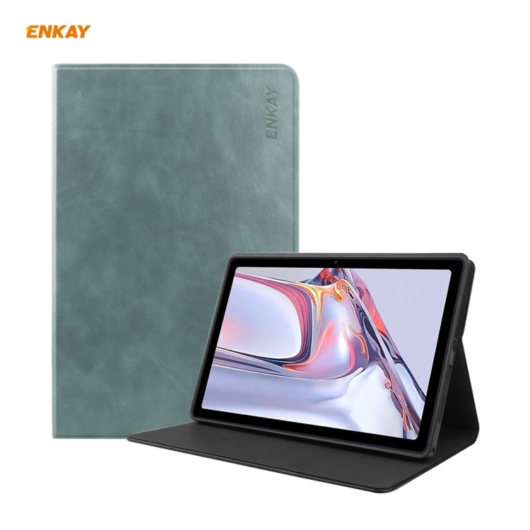 For Samsung Galaxy Tab A7 10.4 T500 / T505 2020 / 2022 ENKAY Cow Texture TPU Leather Smart Case(Green) by ENKAY