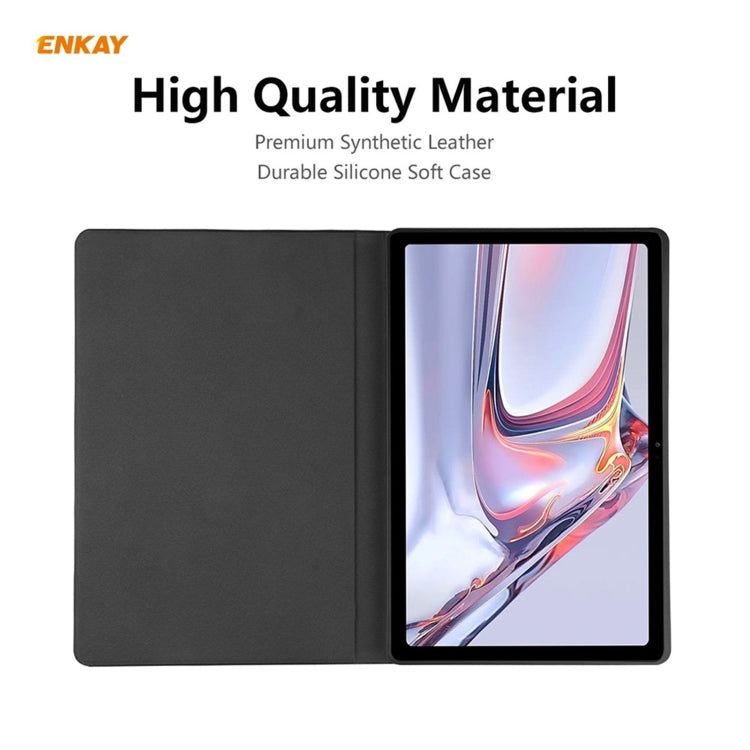 For Samsung Galaxy Tab A7 10.4 T500 / T505 2020 / 2022 ENKAY Cow Texture TPU Leather Smart Case(Dark Blue) by ENKAY