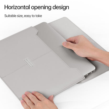 Litchi Pattern PU Leather Waterproof Ultra-thin Protection Liner Bag Briefcase Laptop Carrying Bag for 13-14 inch Laptops(BROWN) by bashfashion