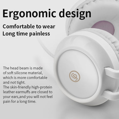 P28 Cat Ear Wired Headphone Music Stereo Headset with Microphone by bashfashion