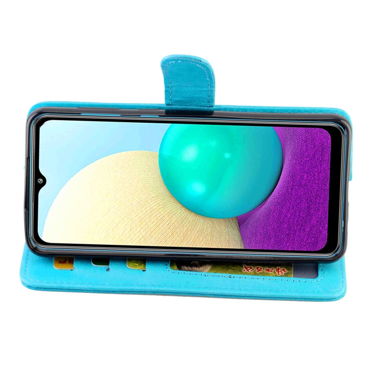 For Samsung Galaxy A02/M02 Crazy Horse Texture Leather Horizontal Flip Protective Case with Holder & Card Slots & Wallet & Photo Frame(Baby Blue) by bashfashion