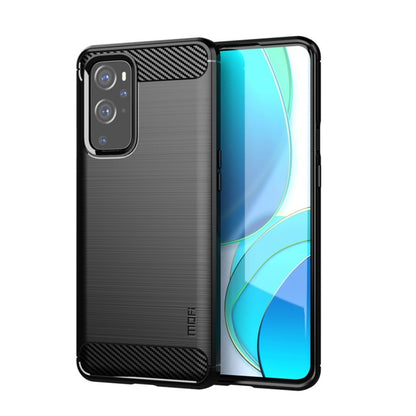 For OnePlus 9 Pro MOFI Gentleness Series Brushed Texture Carbon Fiber Soft TPU Case(Black) by MOFI