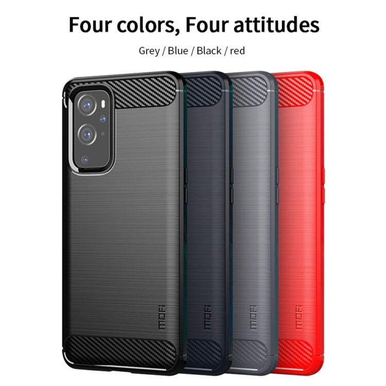 For OnePlus 9 Pro MOFI Gentleness Series Brushed Texture Carbon Fiber Soft TPU Case(Black) by MOFI