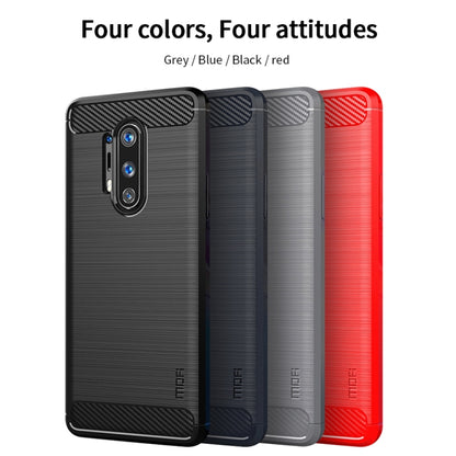 For OnePlus 8 Pro MOFI Gentleness Series Brushed Texture Carbon Fiber Soft TPU Case(Red) by MOFI