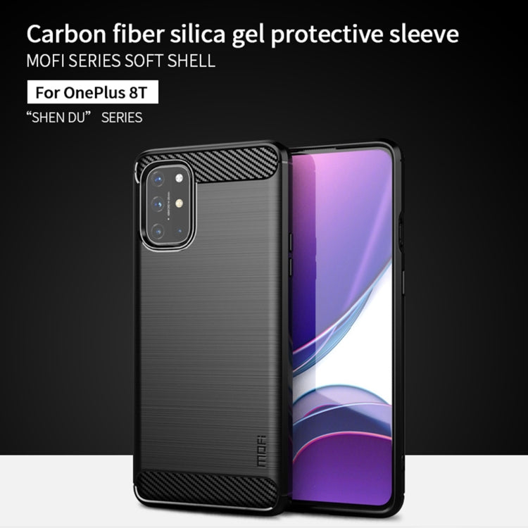 For OnePlus 8T MOFI Gentleness Series Brushed Texture Carbon Fiber Soft TPU Case(Grey) by MOFI