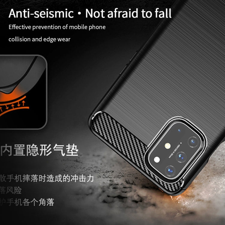 For OnePlus 8T MOFI Gentleness Series Brushed Texture Carbon Fiber Soft TPU Case(Grey) by MOFI