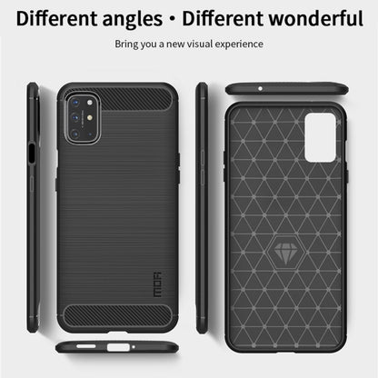For OnePlus 8T MOFI Gentleness Series Brushed Texture Carbon Fiber Soft TPU Case(Grey) by MOFI