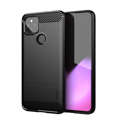 For Google Pixel 5a 5G MOFI Gentleness Series Brushed Texture Carbon Fiber Soft TPU Case(Black) by MOFI