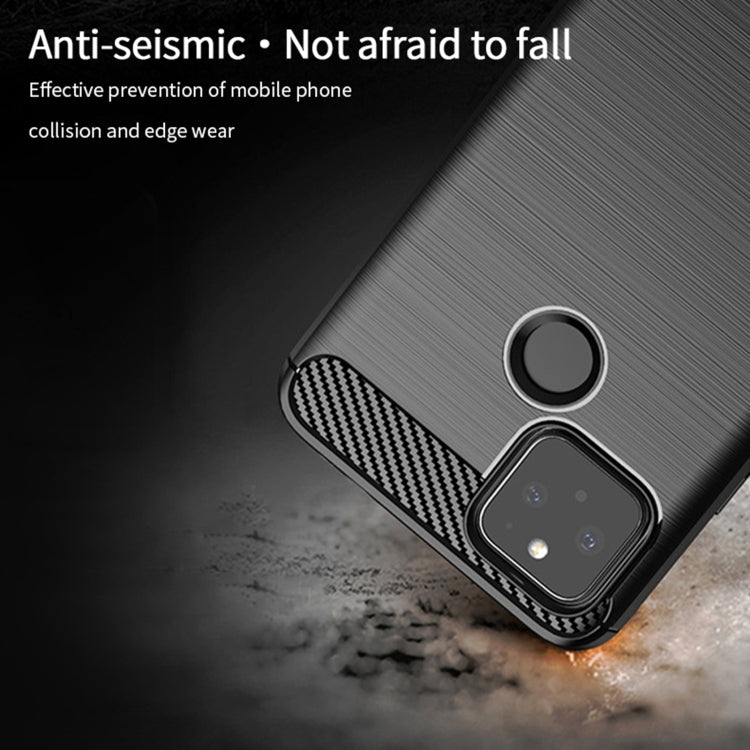 For Google Pixel 5a 5G MOFI Gentleness Series Brushed Texture Carbon Fiber Soft TPU Case(Black) by MOFI