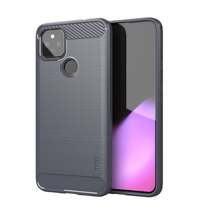 For Google Pixel 5a 5G MOFI Gentleness Series Brushed Texture Carbon Fiber Soft TPU Case(Grey) by MOFI