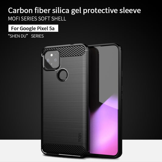 For Google Pixel 5a 5G MOFI Gentleness Series Brushed Texture Carbon Fiber Soft TPU Case(Grey) by MOFI