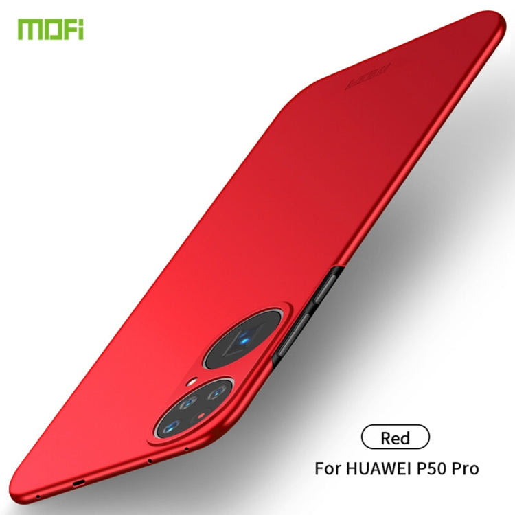 For Huawei P50 Pro MOFI Frosted PC Ultra-thin Hard Case(Red) by MOFI