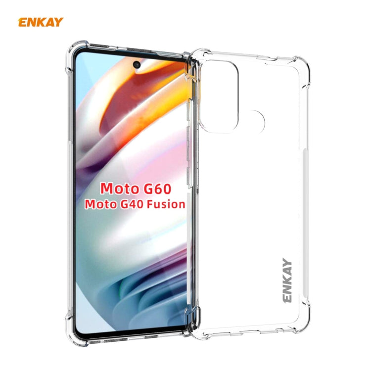 For Motorola Moto G60 / G40 Fusion ENKAY Hat-Prince Clear TPU Shockproof Case Soft Anti-slip Cover by ENKAY