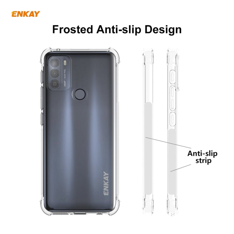 For Motorola Moto G50 ENKAY Hat-Prince Clear TPU Shockproof Case Soft Anti-slip Cover by ENKAY