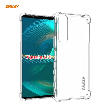For Sony Xperia 5 III ENKAY Hat-Prince Clear TPU Shockproof Case Soft Anti-slip Cover by ENKAY