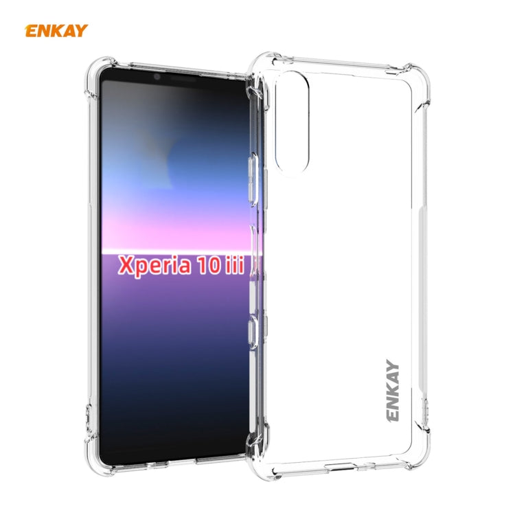 For Sony Xperia 10 III ENKAY Hat-Prince Clear TPU Shockproof Case Soft Anti-slip Cover by ENKAY