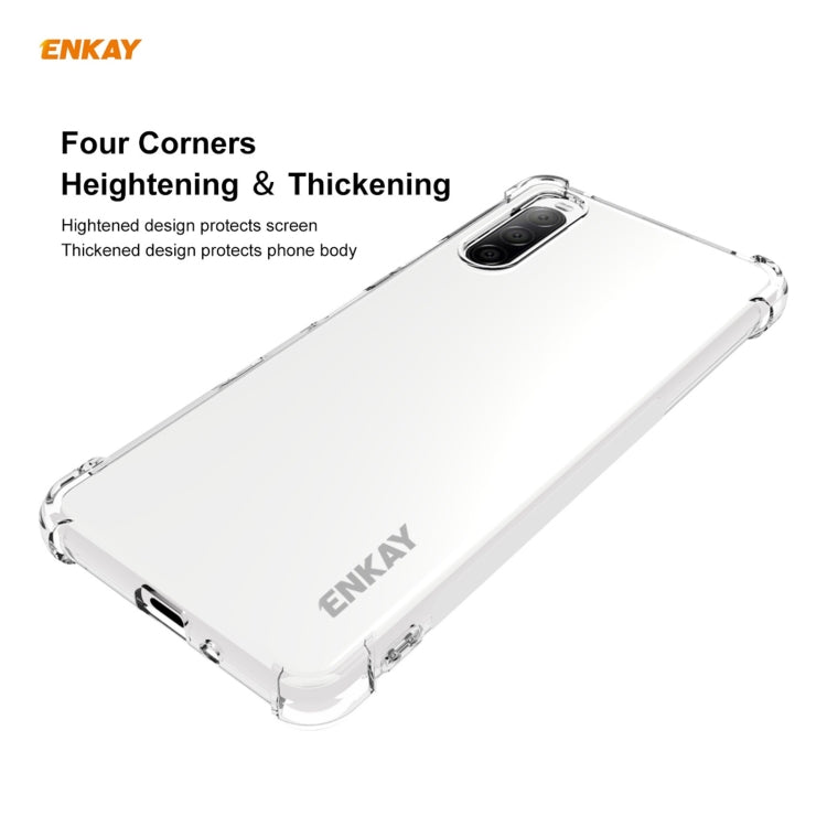 For Sony Xperia 10 III ENKAY Hat-Prince Clear TPU Shockproof Case Soft Anti-slip Cover by ENKAY