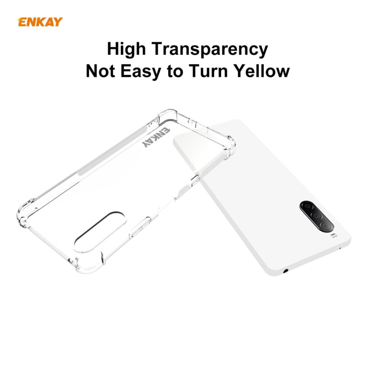 For Sony Xperia 10 III ENKAY Hat-Prince Clear TPU Shockproof Case Soft Anti-slip Cover by ENKAY