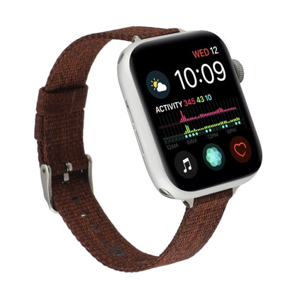Woven Canvas Nylon Wrist Strap Watch Band For Series 7 41mm / 6 & SE & 5 & 4 40mm / 3 & 2 & 1 38mm(Brown) by bashfashion