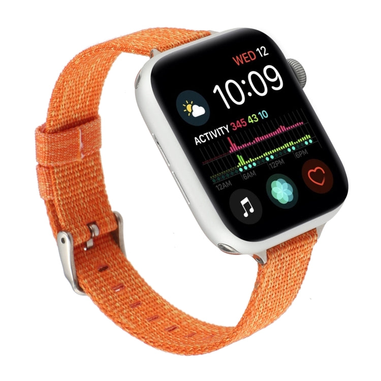 Woven Canvas Nylon Wrist Strap Watch Band For Series 7 41mm / 6 & SE & 5 & 4 40mm / 3 & 2 & 1 38mm(Orange) by bashfashion