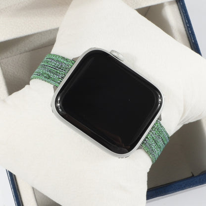 Woven Canvas Nylon Wrist Strap Watch Band For Series 7 41mm / 6 & SE & 5 & 4 40mm / 3 & 2 & 1 38mm(Green) by bashfashion