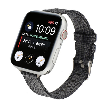 Woven Canvas Nylon Wrist Strap Watch Band For Series 7 41mm / 6 & SE & 5 & 4 40mm / 3 & 2 & 1 38mm(Gray) by bashfashion