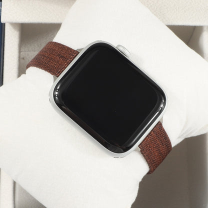 Woven Canvas Nylon Wrist Strap Watch Band For Series 7 45mm / 6 & SE & 5 & 4 44mm / 3 & 2 & 1 42mm(Brown) by bashfashion