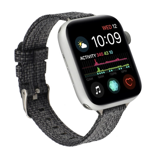Woven Canvas Nylon Wrist Strap Watch Band For Series 7 45mm / 6 & SE & 5 & 4 44mm / 3 & 2 & 1 42mm(Gray) by bashfashion