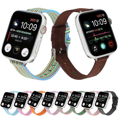 Woven Canvas Nylon Wrist Strap Watch Band For Series 7 45mm / 6 & SE & 5 & 4 44mm / 3 & 2 & 1 42mm(Orange) by bashfashion