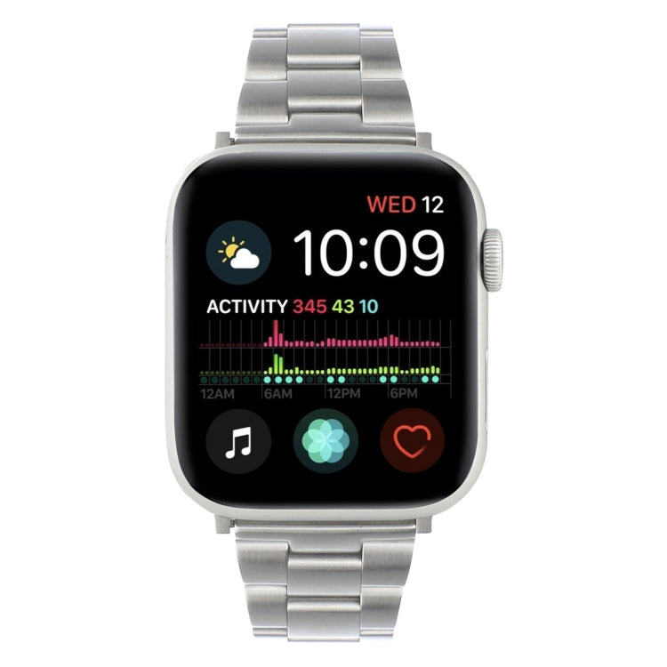 Stainless Steel Three Beads Hand Detachable Xiaoman Waist Strap Wristband For Series 7 45mm / 6 & SE & 5 & 4 44mm / 3 & 2 & 1 42mm(Silver) by bashfashion