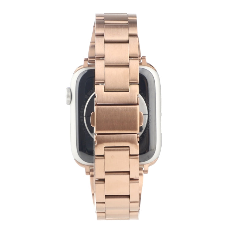Stainless Steel Three Beads Hand Detachable Xiaoman Waist Strap Wristband For Series 7 45mm / 6 & SE & 5 & 4 44mm / 3 & 2 & 1 42mm(Rose Gold) by bashfashion