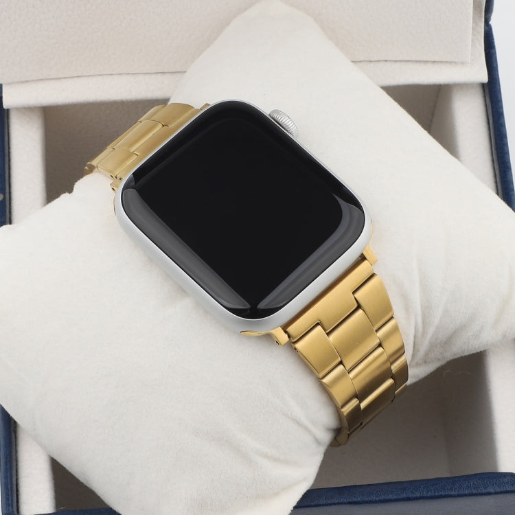 Stainless Steel Three Beads Hand Detachable Xiaoman Waist Strap Wristband For Series 7 45mm / 6 & SE & 5 & 4 44mm / 3 & 2 & 1 42mm(Gold) by bashfashion